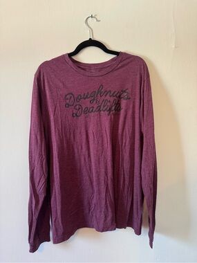 Stay Classy CrossFit Doughnuts & Deadlifts Long Sleeve Shirt Burgundy